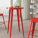 Cynthia 24" Round Bar Height Patio Table with Powder Coated Galvanized Steel Frame for Indoor and Outdoor Use