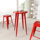 Cynthia 24" Round Bar Height Patio Table with Powder Coated Galvanized Steel Frame for Indoor and Outdoor Use