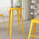 Cynthia 24" Round Bar Height Patio Table with Powder Coated Galvanized Steel Frame for Indoor and Outdoor Use