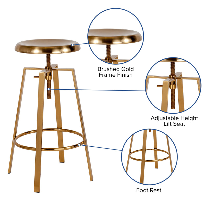 Bergin height adjustable sales swivel bar stool
