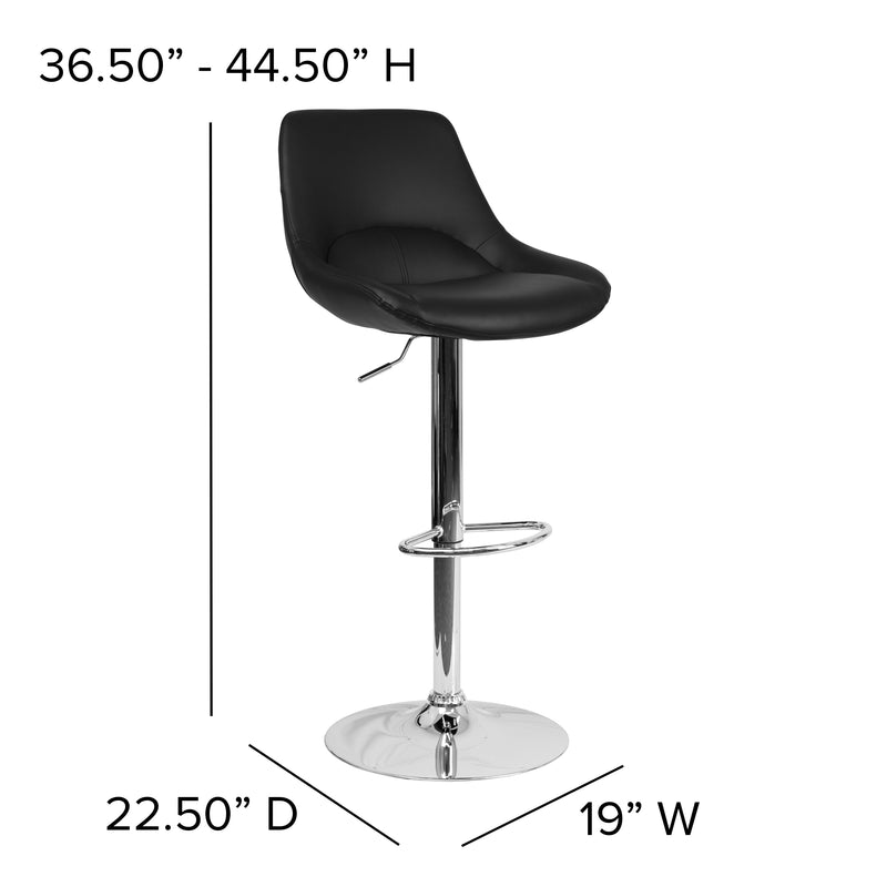 Sonders Adjustable Height Barstool with Support Pillow and Chrome Base with Footrest