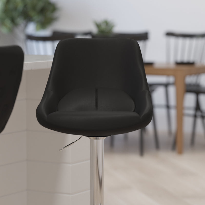 Sonders Adjustable Height Barstool with Support Pillow and Chrome Base with Footrest