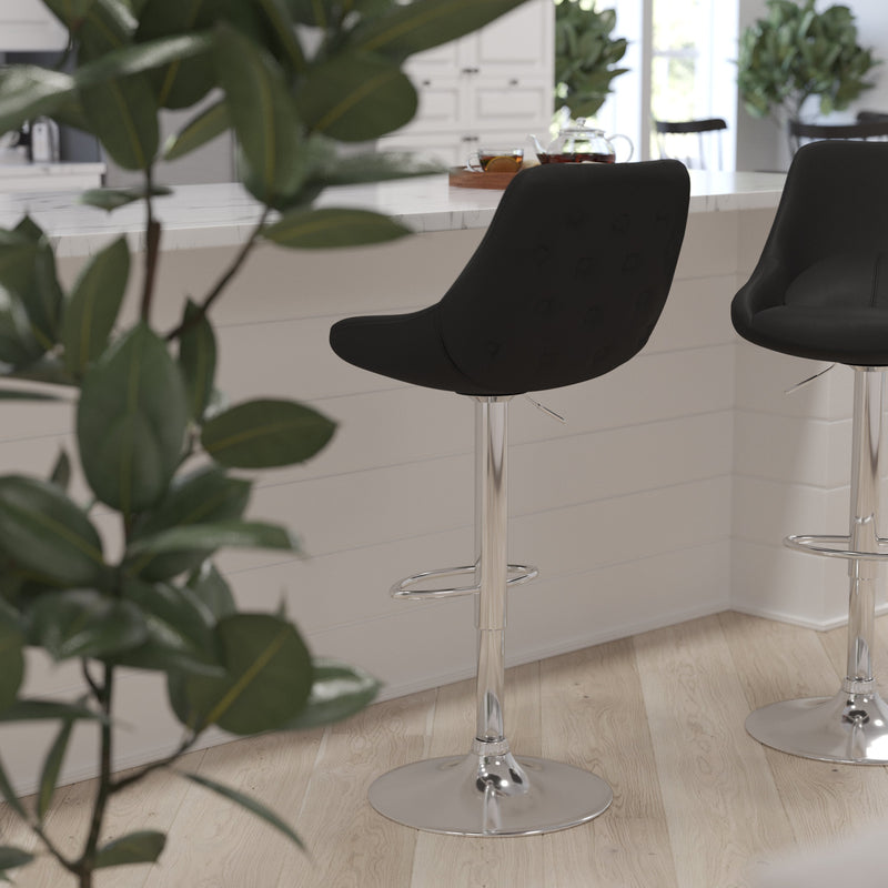 Sonders Adjustable Height Barstool with Support Pillow and Chrome Base with Footrest