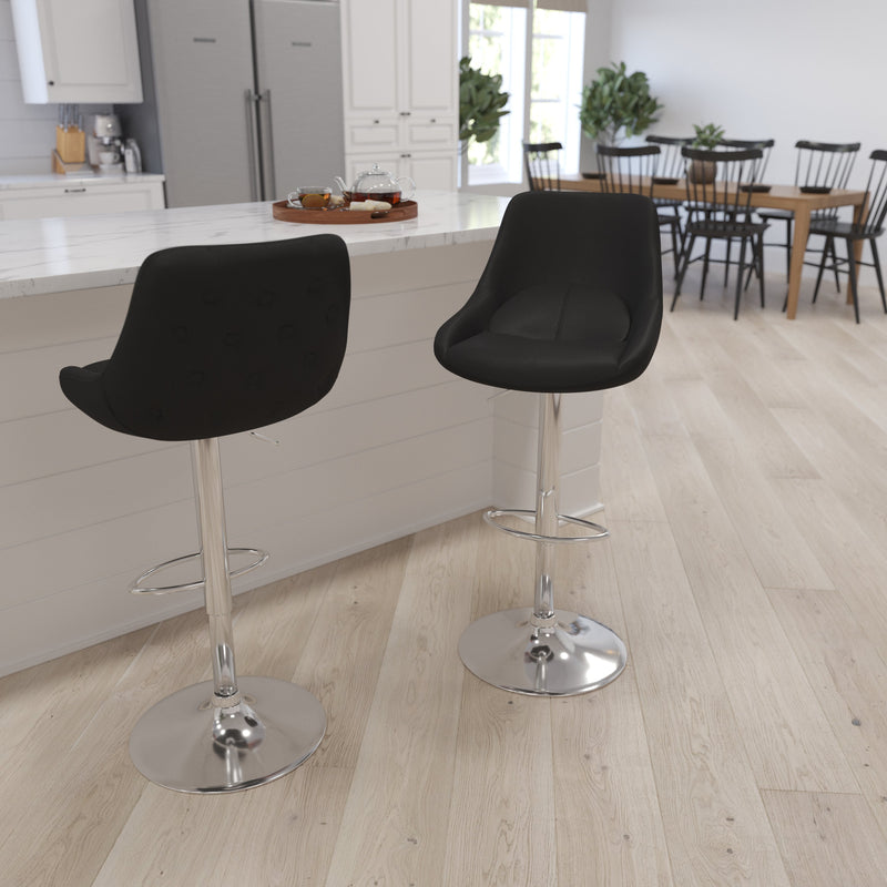 Sonders Adjustable Height Barstool with Support Pillow and Chrome Base with Footrest