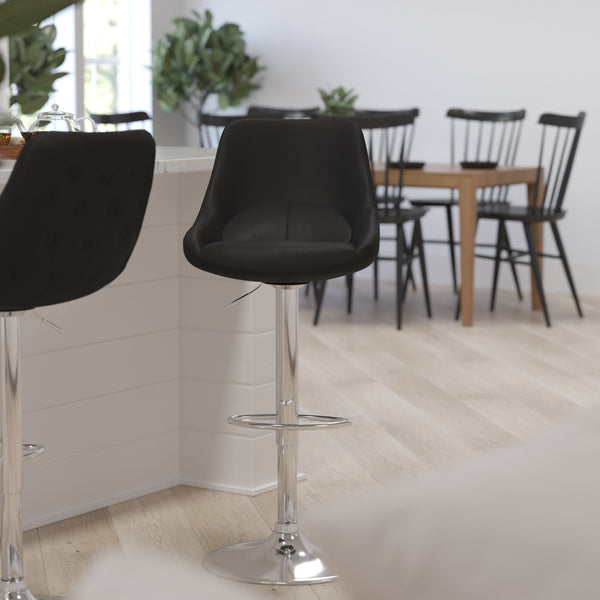 Sonders Adjustable Height Barstool with Support Pillow and Chrome Base with Footrest