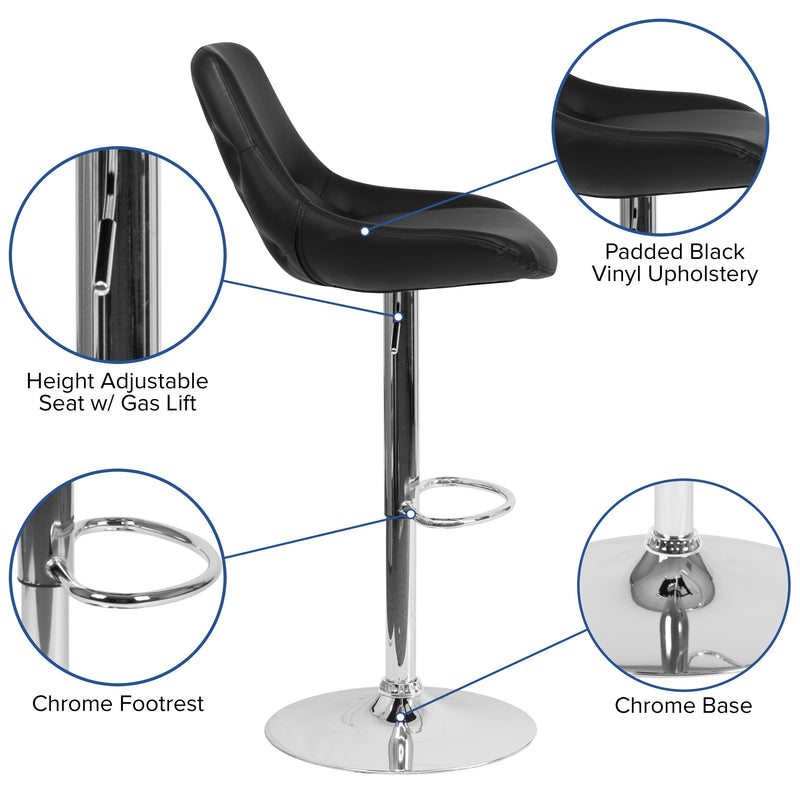 Sonders Adjustable Height Barstool with Support Pillow and Chrome Base with Footrest
