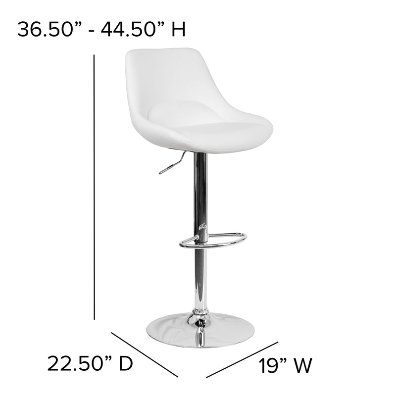 Sonders Adjustable Height Barstool with Support Pillow and Chrome Base with Footrest