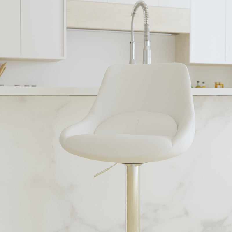 Sonders Adjustable Height Barstool with Support Pillow and Chrome Base with Footrest