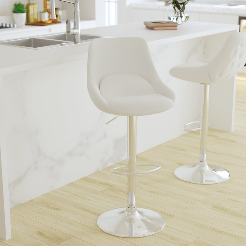 Sonders Adjustable Height Barstool with Support Pillow and Chrome Base with Footrest