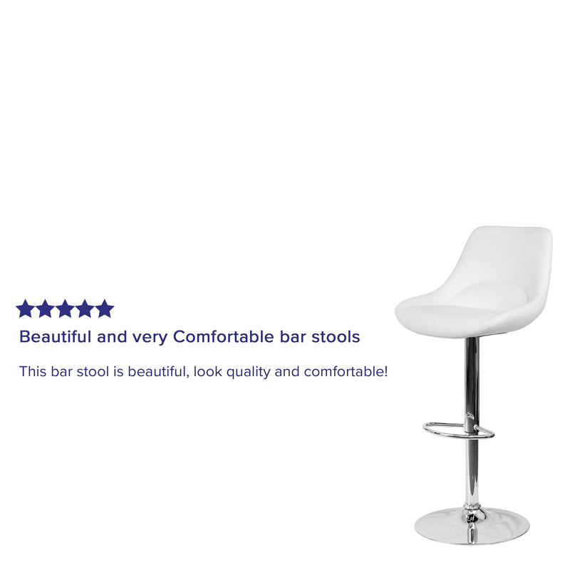 Sonders Adjustable Height Barstool with Support Pillow and Chrome Base with Footrest