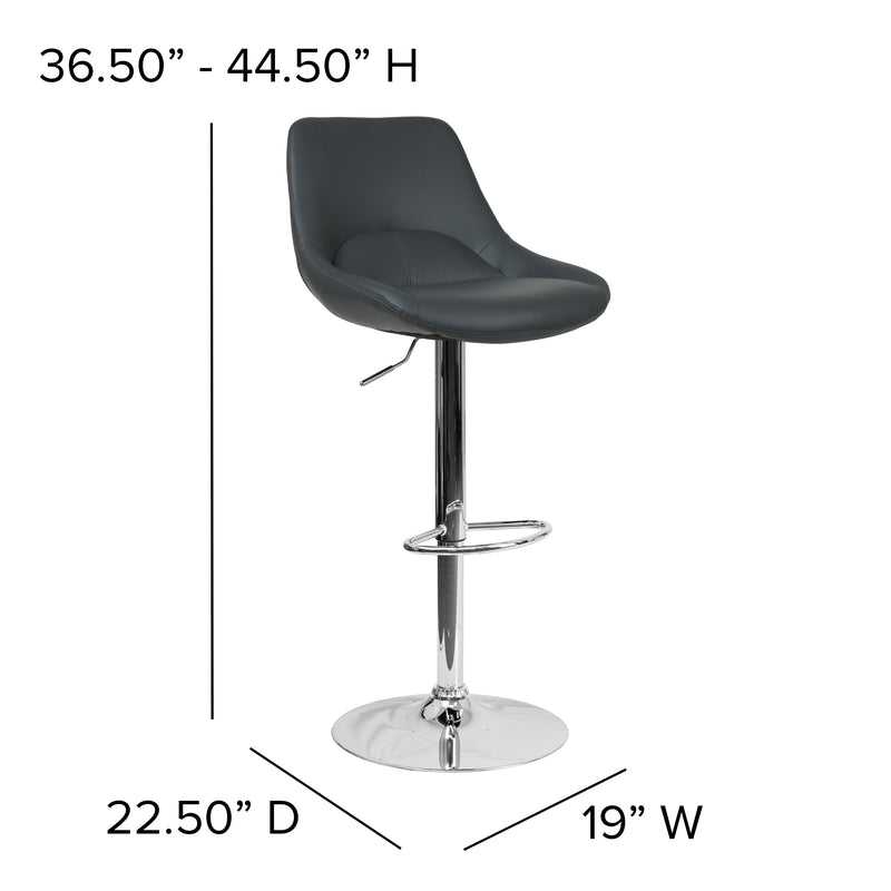 Sonders Adjustable Height Barstool with Support Pillow and Chrome Base with Footrest