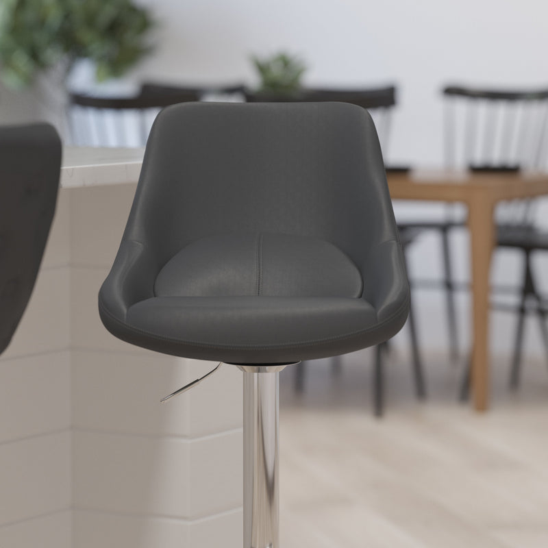 Sonders Adjustable Height Barstool with Support Pillow and Chrome Base with Footrest