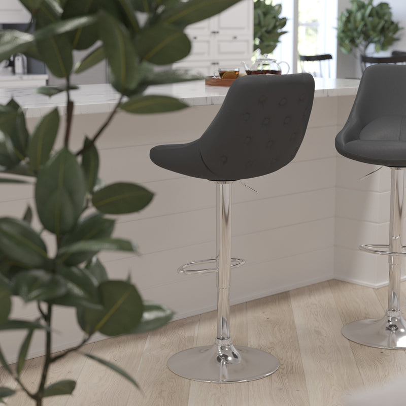 Sonders Adjustable Height Barstool with Support Pillow and Chrome Base with Footrest