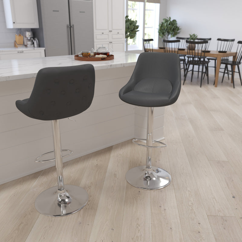 Sonders Adjustable Height Barstool with Support Pillow and Chrome Base with Footrest