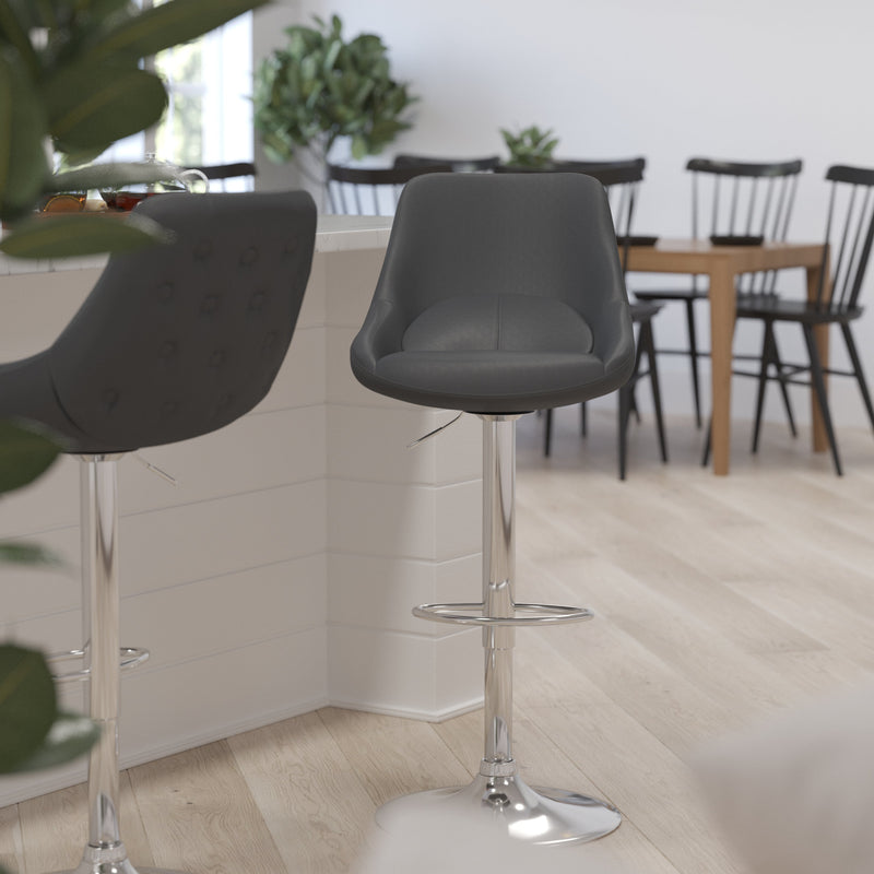 Sonders Adjustable Height Barstool with Support Pillow and Chrome Base with Footrest