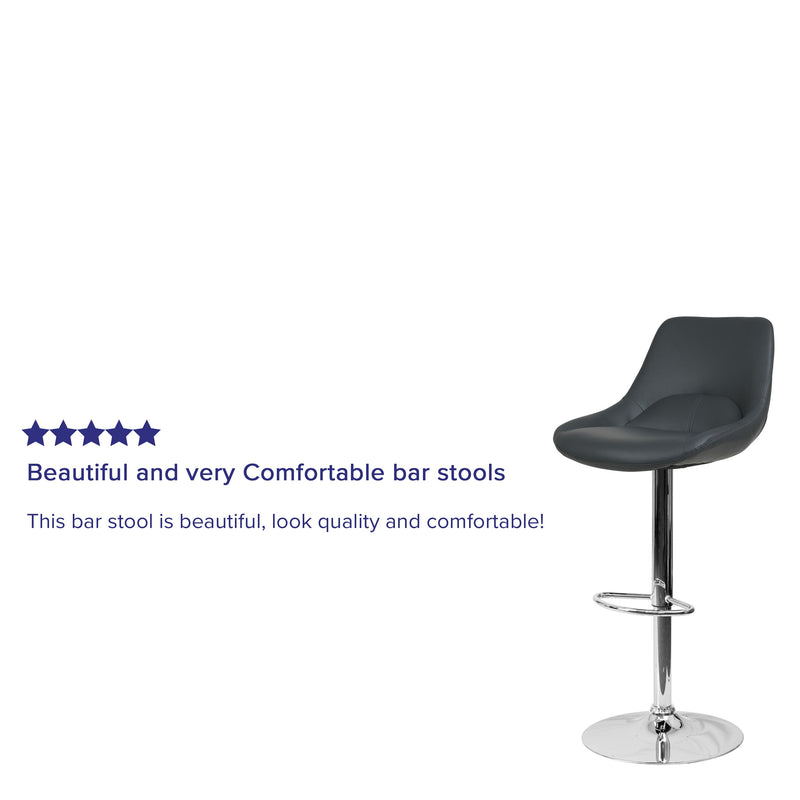 Sonders Adjustable Height Barstool with Support Pillow and Chrome Base with Footrest
