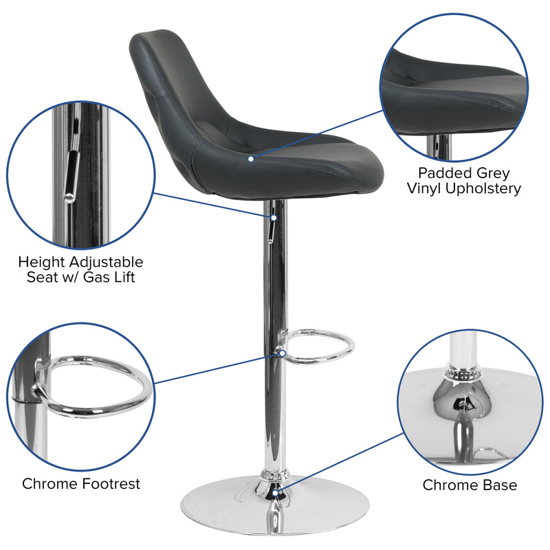 Sonders Adjustable Height Barstool with Support Pillow and Chrome Base with Footrest