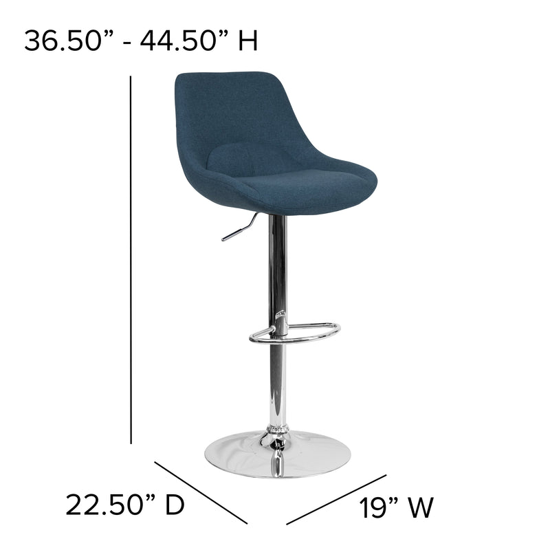 Sonders Adjustable Height Barstool Contemporary Barstool with Support Pillow and Chrome Base with Footrest