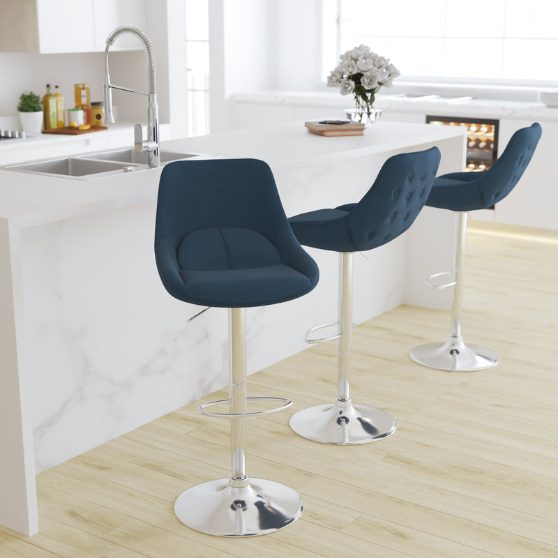 Sonders Adjustable Height Barstool Contemporary Barstool with Support Pillow and Chrome Base with Footrest