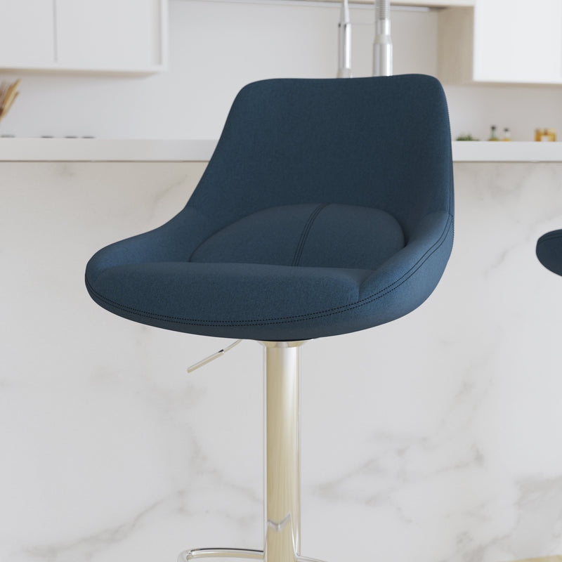 Sonders Adjustable Height Barstool Contemporary Barstool with Support Pillow and Chrome Base with Footrest