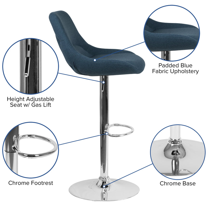 Sonders Adjustable Height Barstool Contemporary Barstool with Support Pillow and Chrome Base with Footrest