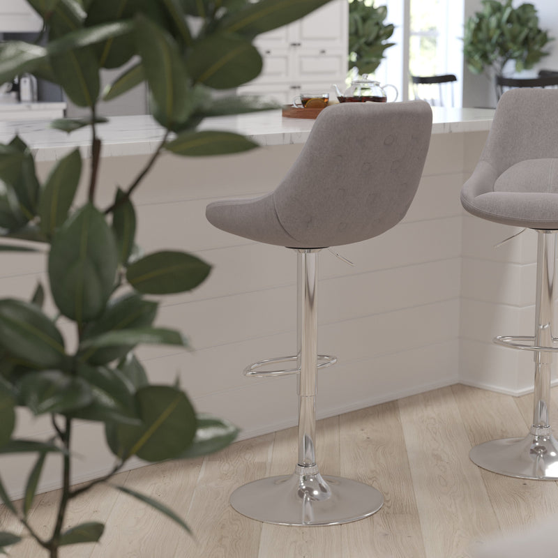 Sonders Adjustable Height Barstool Contemporary Barstool with Support Pillow and Chrome Base with Footrest