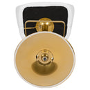 Rothko Contemporary Adjustable Height Barstool with Rounded Mid-Back and Gold Base