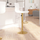 Set of 2 Contemporary Height Adjustable Swivel Stools with Footrest