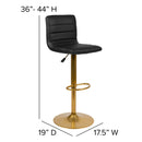 Set of 2 Contemporary Height Adjustable Swivel Stools with Footrest