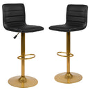 Set of 2 Contemporary Height Adjustable Swivel Stools with Footrest