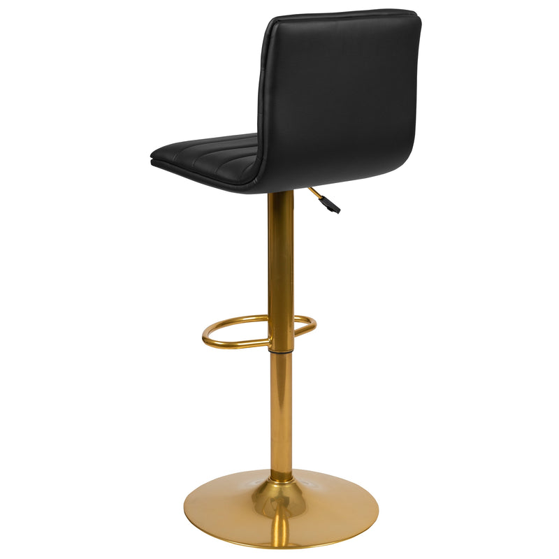 Set of 2 Contemporary Height Adjustable Swivel Stools with Footrest