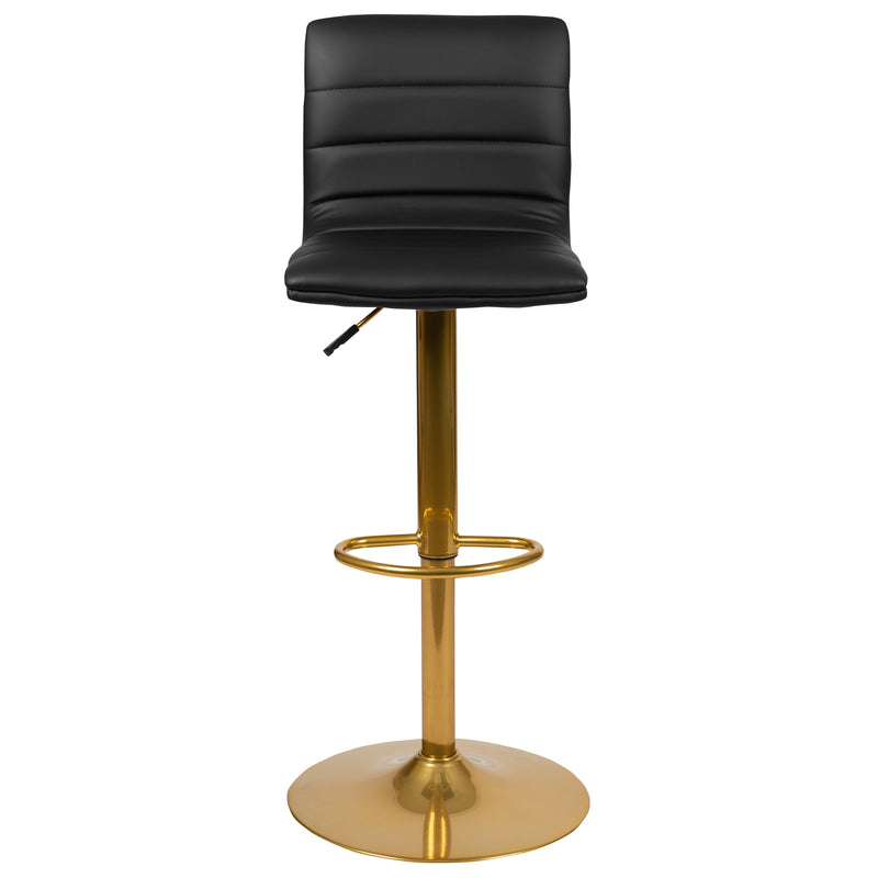 Set of 2 Contemporary Height Adjustable Swivel Stools with Footrest