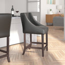 Taylorsville 24 Inch Walnut Counter Height Stool with Nailhead Trim - Set of 2