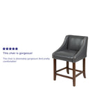 Taylorsville 24 Inch Walnut Counter Height Stool with Nailhead Trim - Set of 2