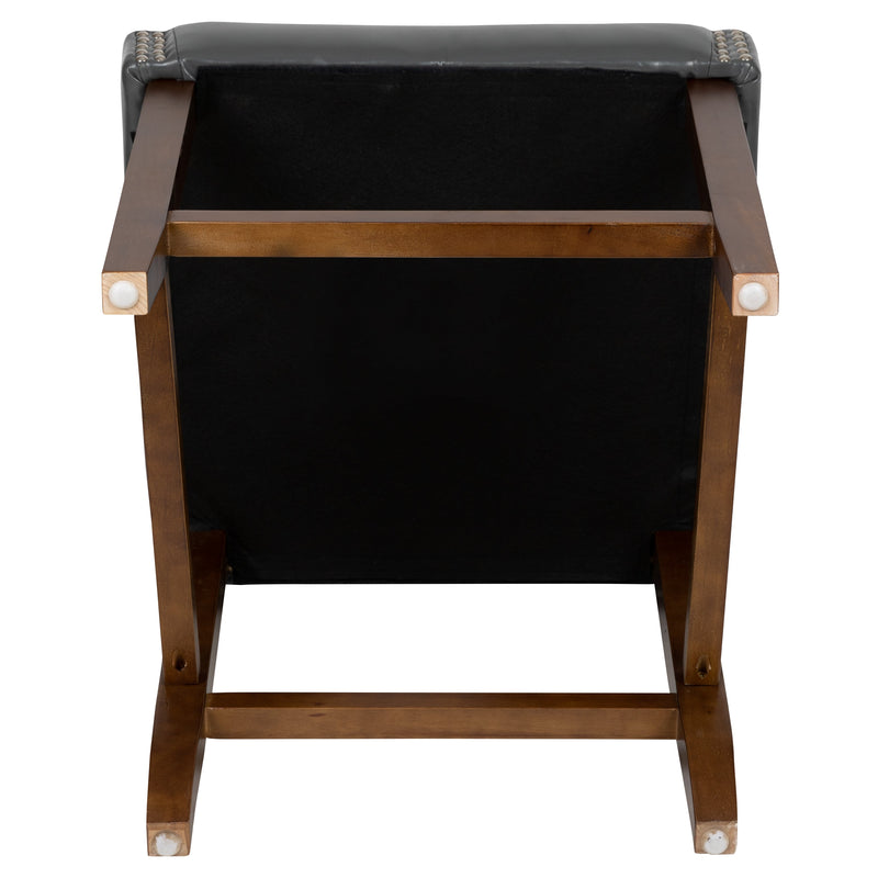 Taylorsville 24 Inch Walnut Counter Height Stool with Nailhead Trim - Set of 2