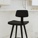 Aragon Barstools Contemporary Upholstered Stools with Black Metal Frame and Integrated Footrest - Set of 2