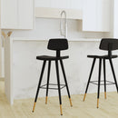 Aragon Barstools Contemporary Upholstered Stools with Black Metal Frame and Integrated Footrest - Set of 2