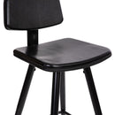 Aragon Barstools Contemporary Upholstered Stools with Black Metal Frame and Integrated Footrest - Set of 2