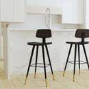 Aragon Barstools Contemporary Upholstered Stools with Black Metal Frame and Integrated Footrest - Set of 2