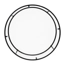 Newbury Glass Coffee Table with Round Matte Frame and Vertical Legs