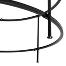 Newbury Glass Coffee Table with Round Matte Frame and Vertical Legs