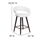 Plath 24 Inch Ultramodern Bar Counter Stool With Upholstered Seat