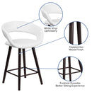 Plath 24 Inch Ultramodern Bar Counter Stool With Upholstered Seat