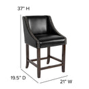 Taylorsville 24 Inch Walnut Counter Height Stool with Nailhead Trim