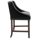 Taylorsville 24 Inch Walnut Counter Height Stool with Nailhead Trim