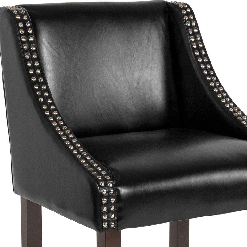 Taylorsville 24 Inch Walnut Counter Height Stool with Nailhead Trim