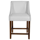 Taylorsville 24 Inch Walnut Counter Height Stool with Nailhead Trim