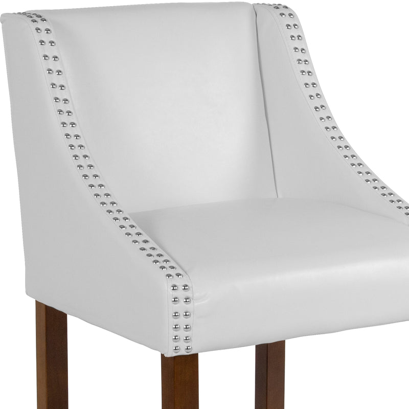 Taylorsville 24 Inch Walnut Counter Height Stool with Nailhead Trim