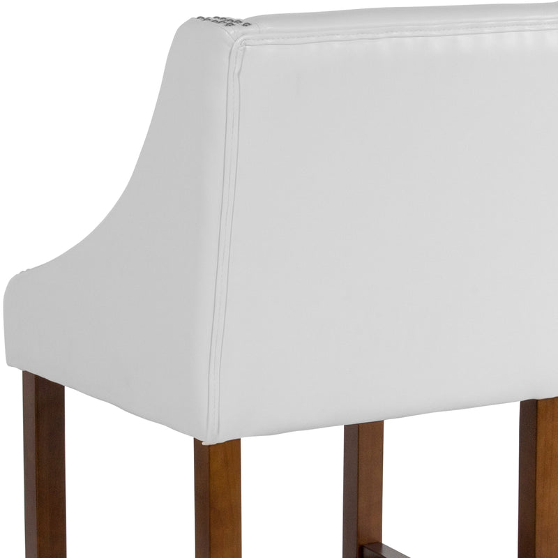 Taylorsville 24 Inch Walnut Counter Height Stool with Nailhead Trim
