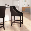 Taylorsville 24 Inch Walnut Counter Height Stool with Nailhead Trim